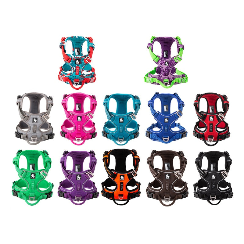 Pet Reflective Nylon Dog Harness No Pull Adjustable