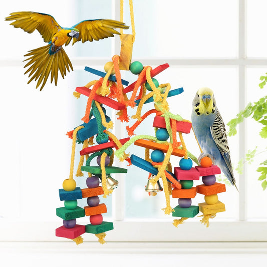 Birds Perch Hanging Chewing Swings Cage Toy