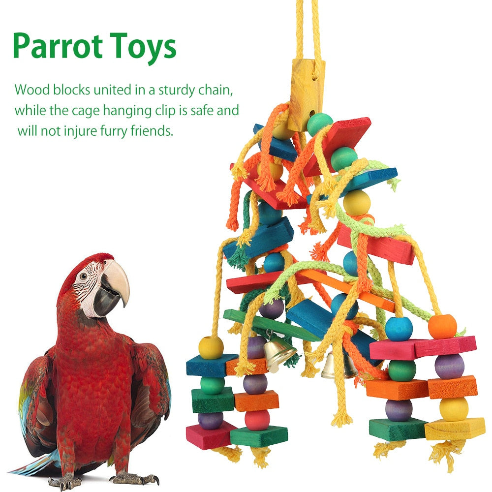 Birds Perch Hanging Chewing Swings Cage Toy