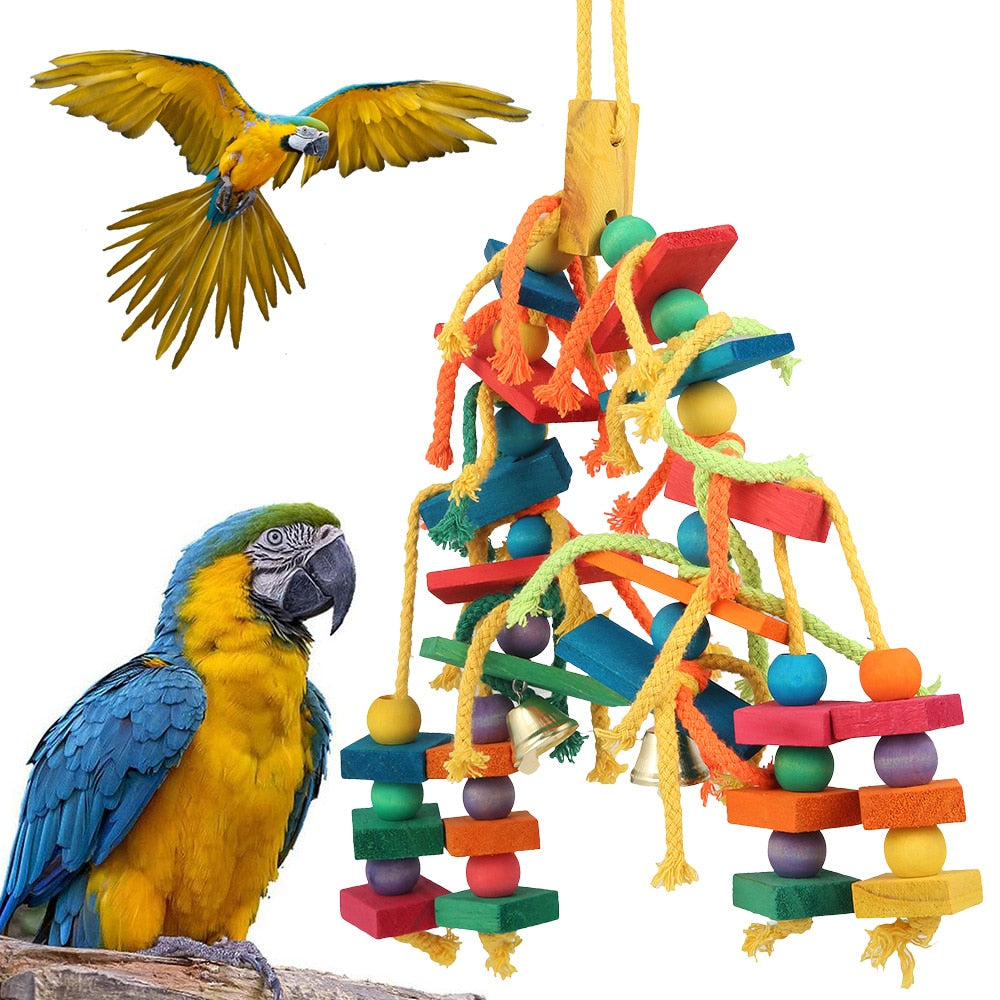 Birds Perch Hanging Chewing Swings Cage Toy